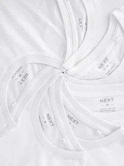 Next White Regular Fit Essential Cotton T-Shirts 6 Pack New