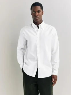Next White Regular Fit Long Sleeve Oxford Shirt New
