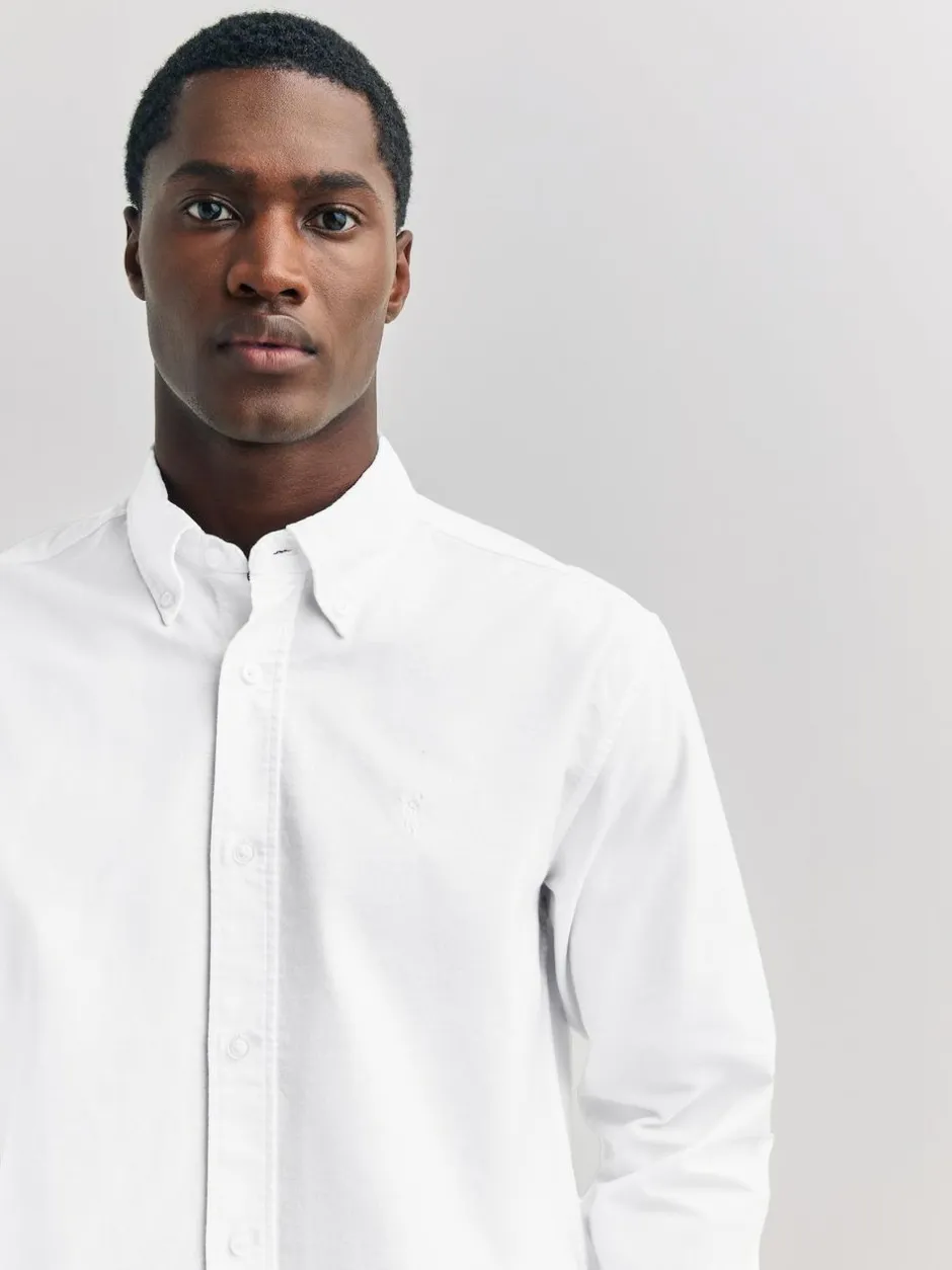 Next White Regular Fit Long Sleeve Oxford Shirt New