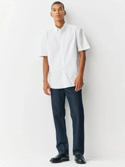 Next White Regular Fit Short Sleeve Oxford Shirt Online