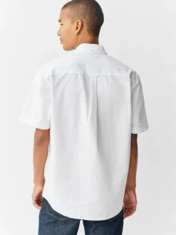 Next White Regular Fit Short Sleeve Oxford Shirt Online