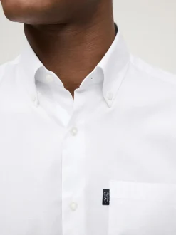 Next Regular Fit Short Sleeve Easy Iron Button Down Oxford Shirt White Discount