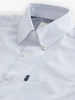 Next Regular Fit Short Sleeve Easy Iron Button Down Oxford Shirt White Discount