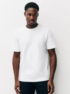 Next White Regular Fit Smart Soft Touch Heavyweight T-Shirt Sale