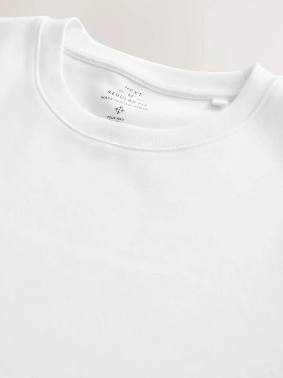Next White Regular Fit Smart Soft Touch Heavyweight T-Shirt Sale