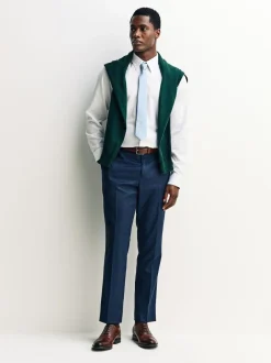 Next Regular Fit Textured Long Sleeve Formal Shirt with Trim White Clearance