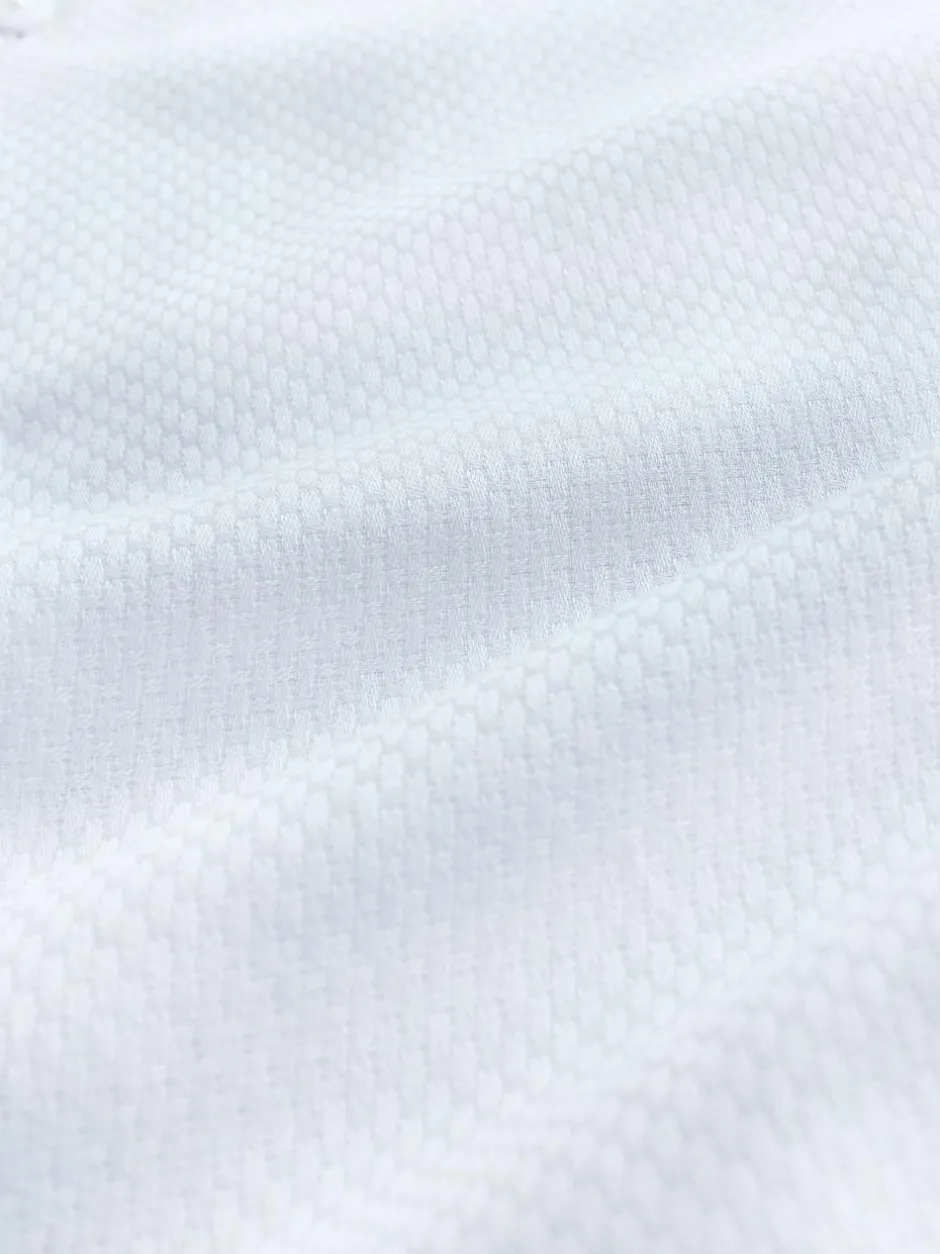 Next Regular Fit Textured Long Sleeve Formal Shirt with Trim White Clearance