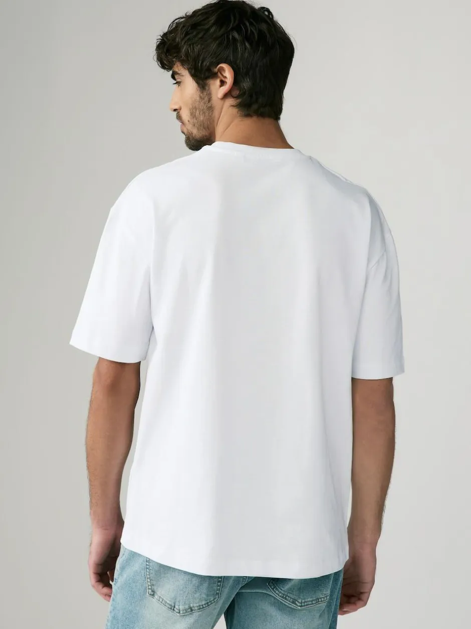 Next White Relaxed Fit Heavyweight T-Shirts 3 Pack Clearance