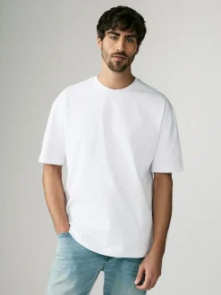 Next White Relaxed Fit Heavyweight T-Shirts 3 Pack Clearance