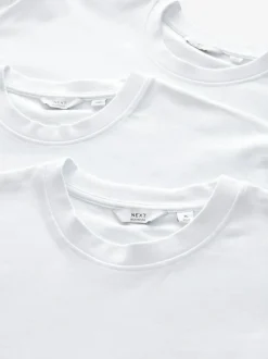 Next White Relaxed Fit Heavyweight T-Shirts 3 Pack Clearance
