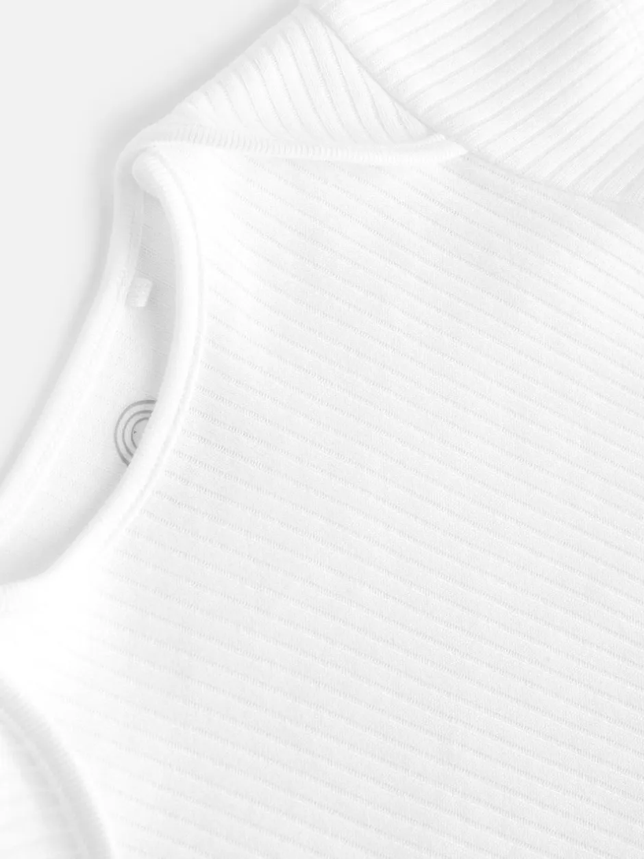 Next White Rib Short Sleeve Baby Bodysuits 5 Pack Outlet