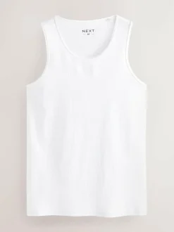 Next Rib Vests 5 Pack White Online