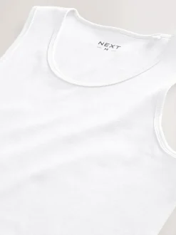 Next Rib Vests 5 Pack White Online