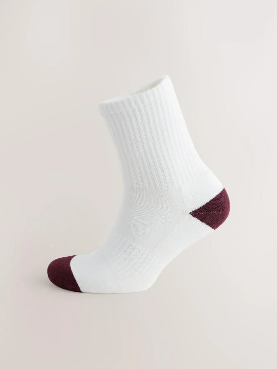 Next Sports Socks 4 Pack White Rich Heel toe Hot