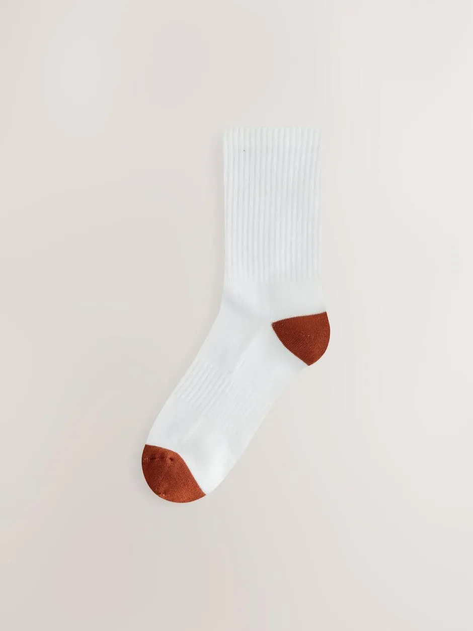 Next Sports Socks 4 Pack White Rich Heel toe Hot