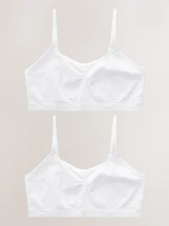 Next White Seam Free Crop Tops 2 Pack (7-16yrs) New