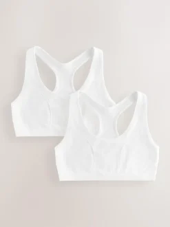 Next White Seamfree Racer Crop Tops 2 Pack (7-16yrs) Hot