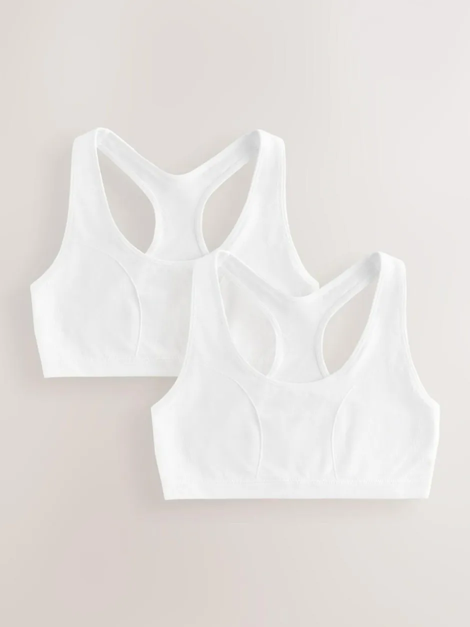 Next White Seamfree Racer Crop Tops 2 Pack (7-16yrs) Hot