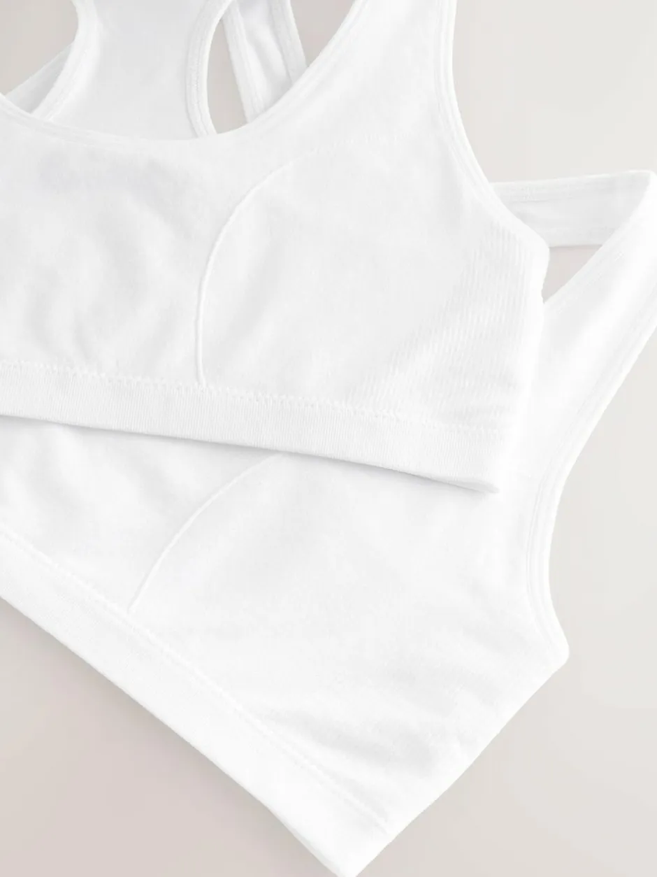 Next White Seamfree Racer Crop Tops 2 Pack (7-16yrs) Hot