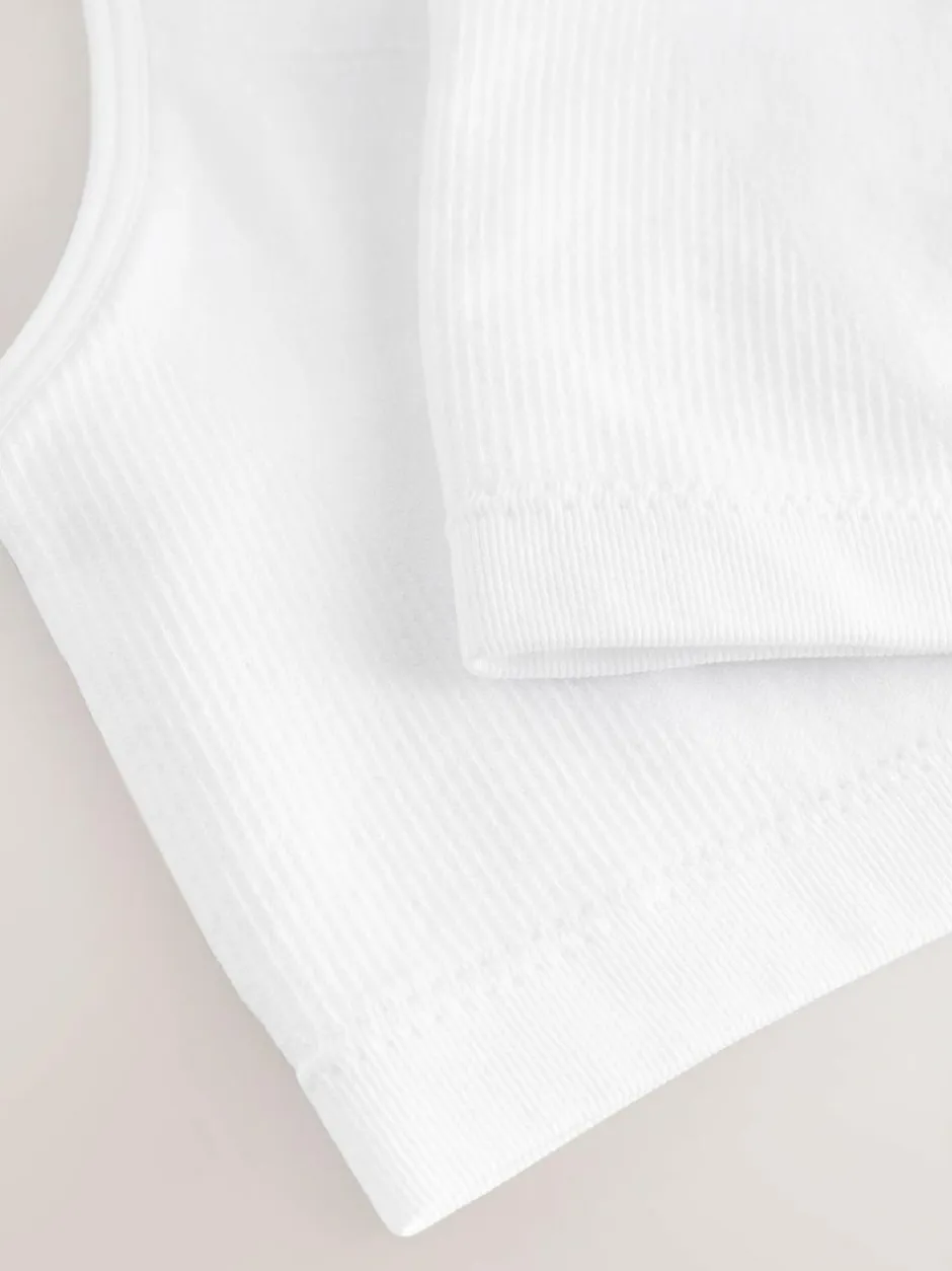 Next White Seamfree Racer Crop Tops 2 Pack (7-16yrs) Hot