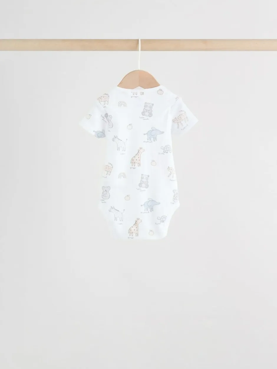 Next White Short Sleeve Baby Bodysuits 5 Pack Discount
