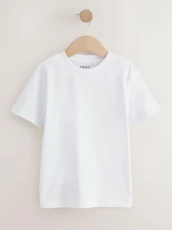 Next White Short Sleeve T-Shirts 5 Pack (3-16yrs) Outlet