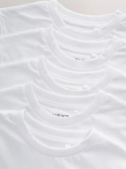 Next White Short Sleeve T-Shirts 5 Pack (3-16yrs) Outlet