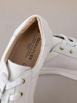 Next Signature Premium Leather Lace-Up Trainers White Outlet