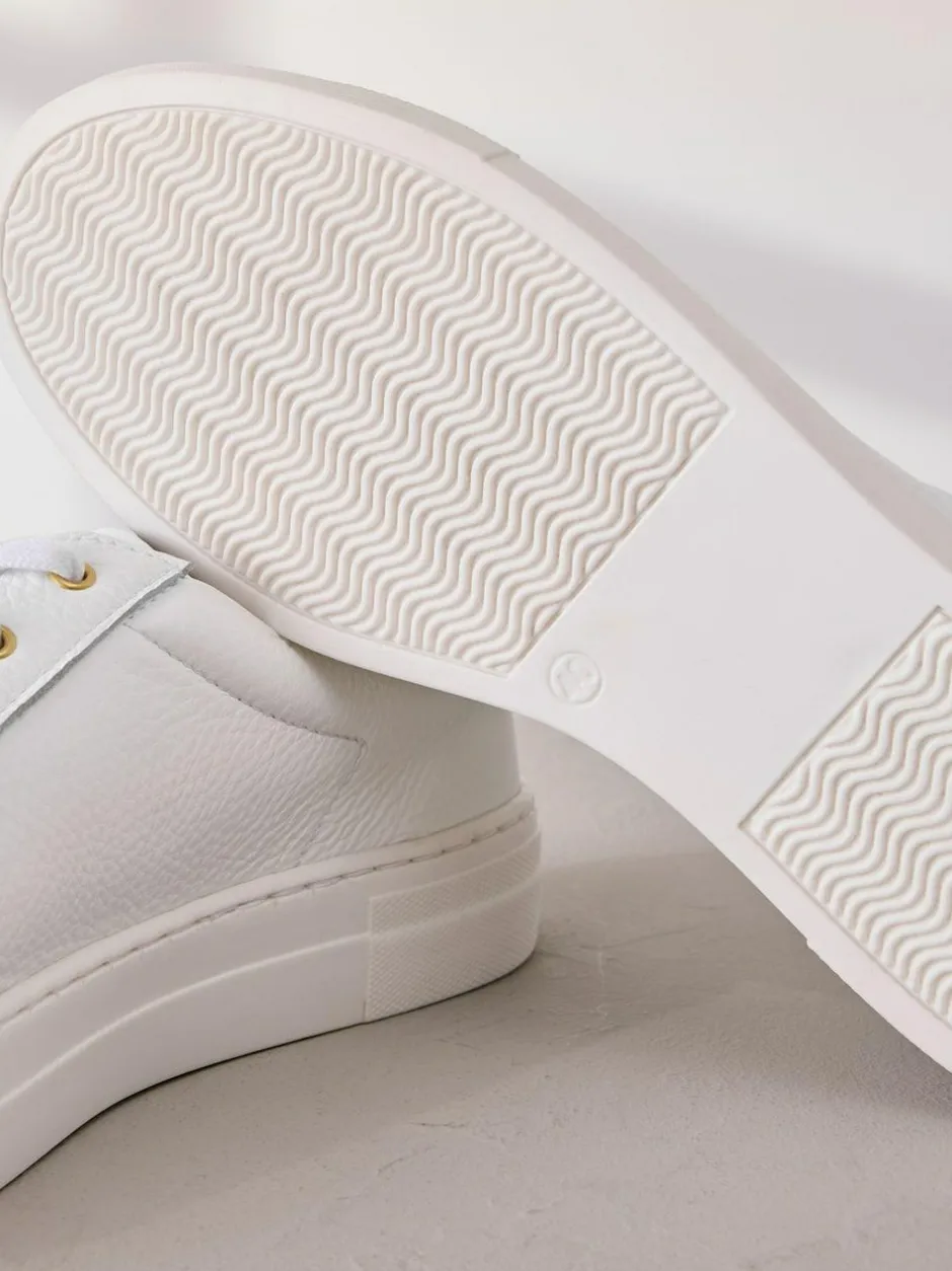 Next Signature Premium Leather Lace-Up Trainers White Outlet