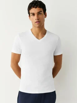 Next White Slim Fit 100% Cotton V-Neck Layering T-Shirts 10 Pack Sale