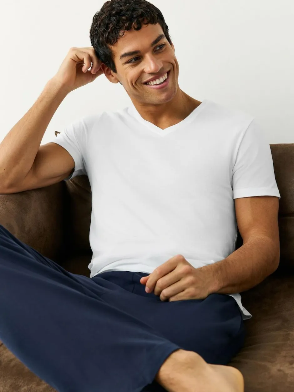 Next White Slim Fit 100% Cotton V-Neck Layering T-Shirts 10 Pack Sale