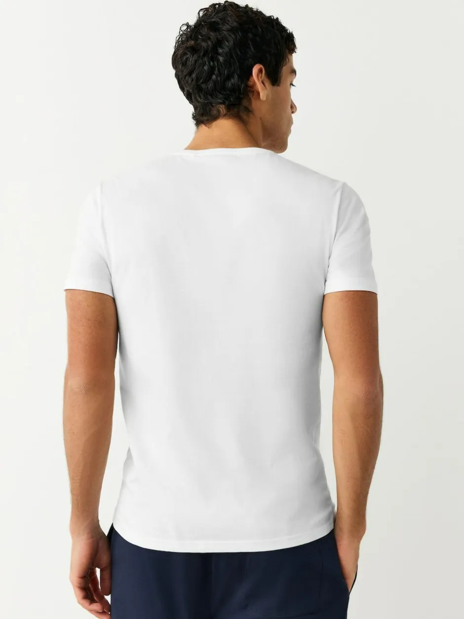 Next White Slim Fit 100% Cotton V-Neck Layering T-Shirts 10 Pack Sale