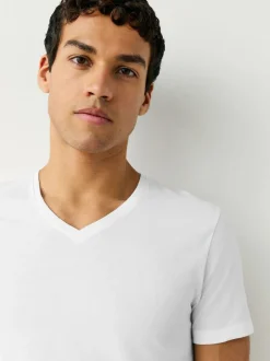 Next White Slim Fit 100% Cotton V-Neck Layering T-Shirts 10 Pack Sale