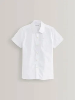 Next White Slim Fit 2 Pack Short Sleeve School Shirts (3-17yrs)