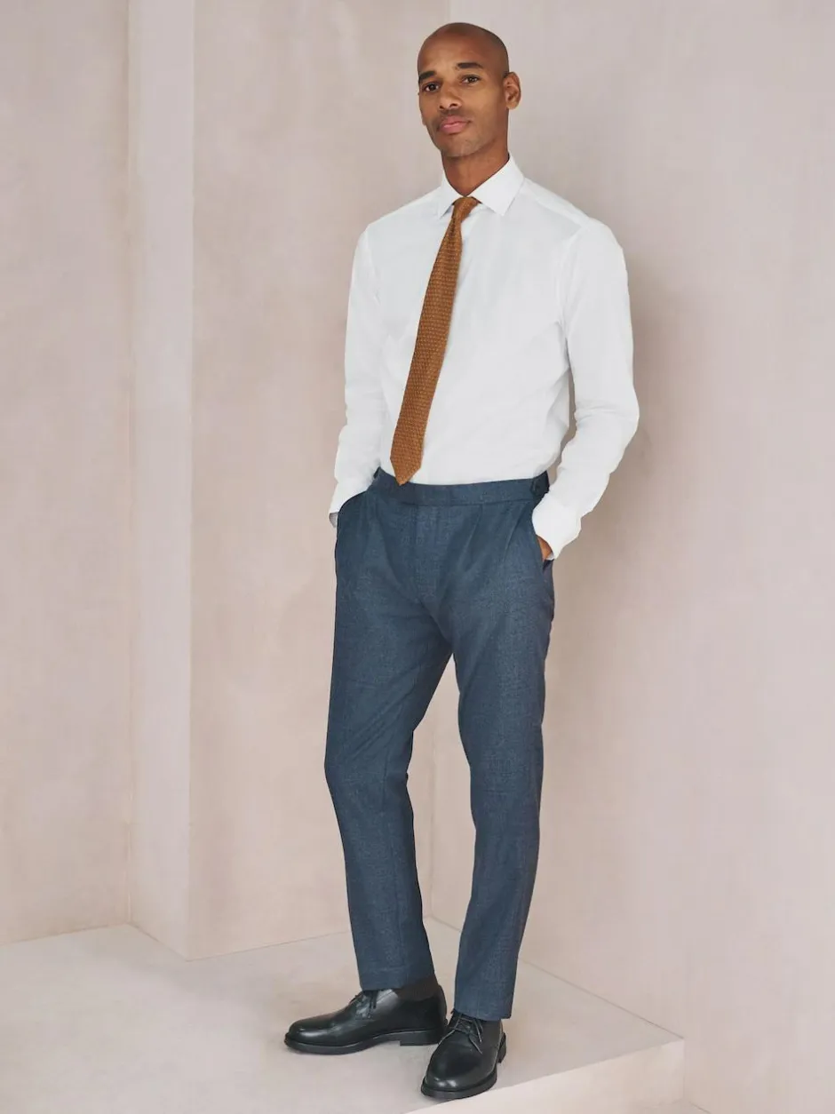 Next White Slim Fit Cotton Stretch Long Sleeve Formal Shirt Online