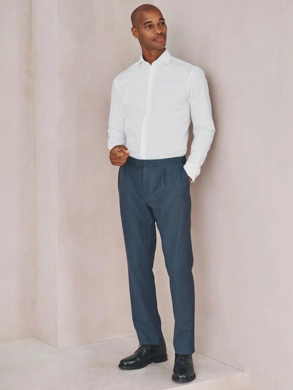 Next White Slim Fit Cotton Stretch Long Sleeve Formal Shirt Online