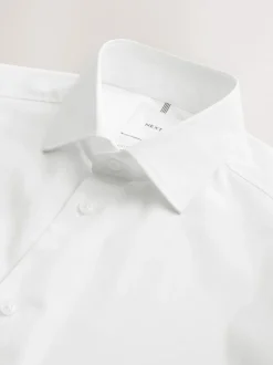 Next White Slim Fit Cotton Stretch Long Sleeve Formal Shirt Online
