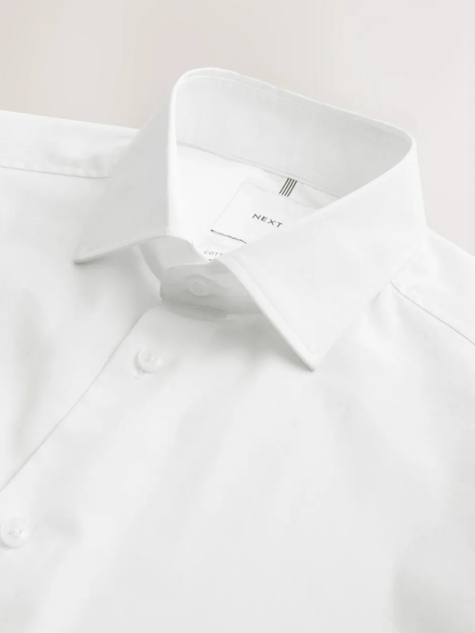 Next White Slim Fit Cotton Stretch Long Sleeve Formal Shirt Online