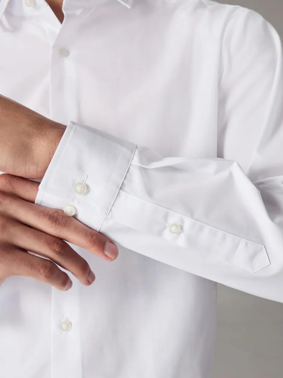 Next Slim Fit Easy Care Single Cuff Smart Shirt White Best