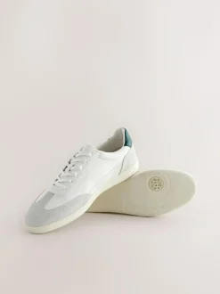 Next Smart Casual Lace-Up Trainers with Suede Trim White Best