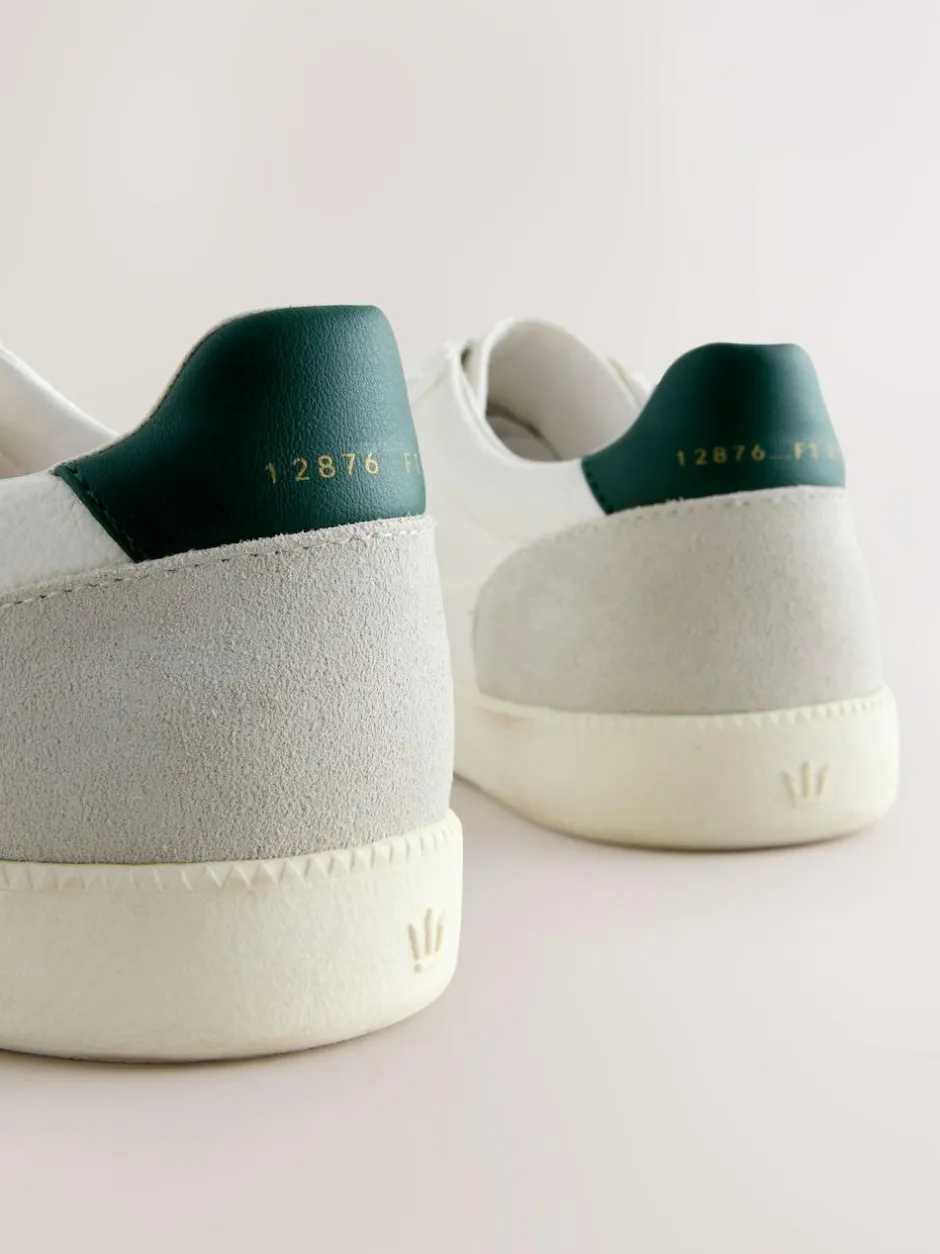 Next Smart Casual Lace-Up Trainers with Suede Trim White Best