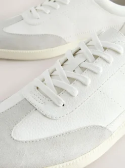 Next Smart Casual Lace-Up Trainers with Suede Trim White Best