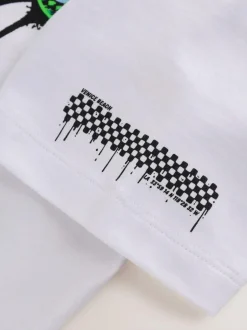 Next White Spray Graffiti Relaxed Fit Short Sleeve Graphic T-Shirt (3-16yrs) New