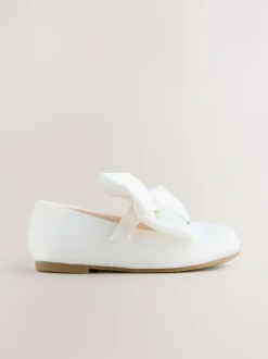 Next White Standard Fit (F) Bow Satin Flower Occasion Mary Jane Shoes