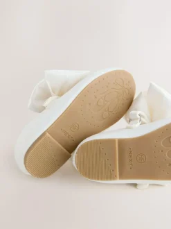 Next White Standard Fit (F) Bow Satin Flower Occasion Mary Jane Shoes
