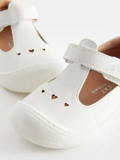 Next Standard Fit (F) Crawler T-Bar Shoes White Clearance