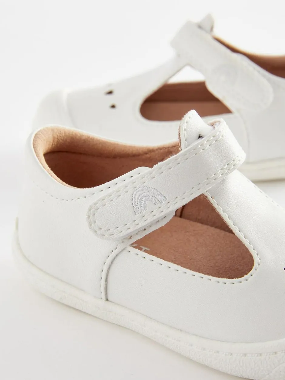 Next Standard Fit (F) Crawler T-Bar Shoes White Clearance