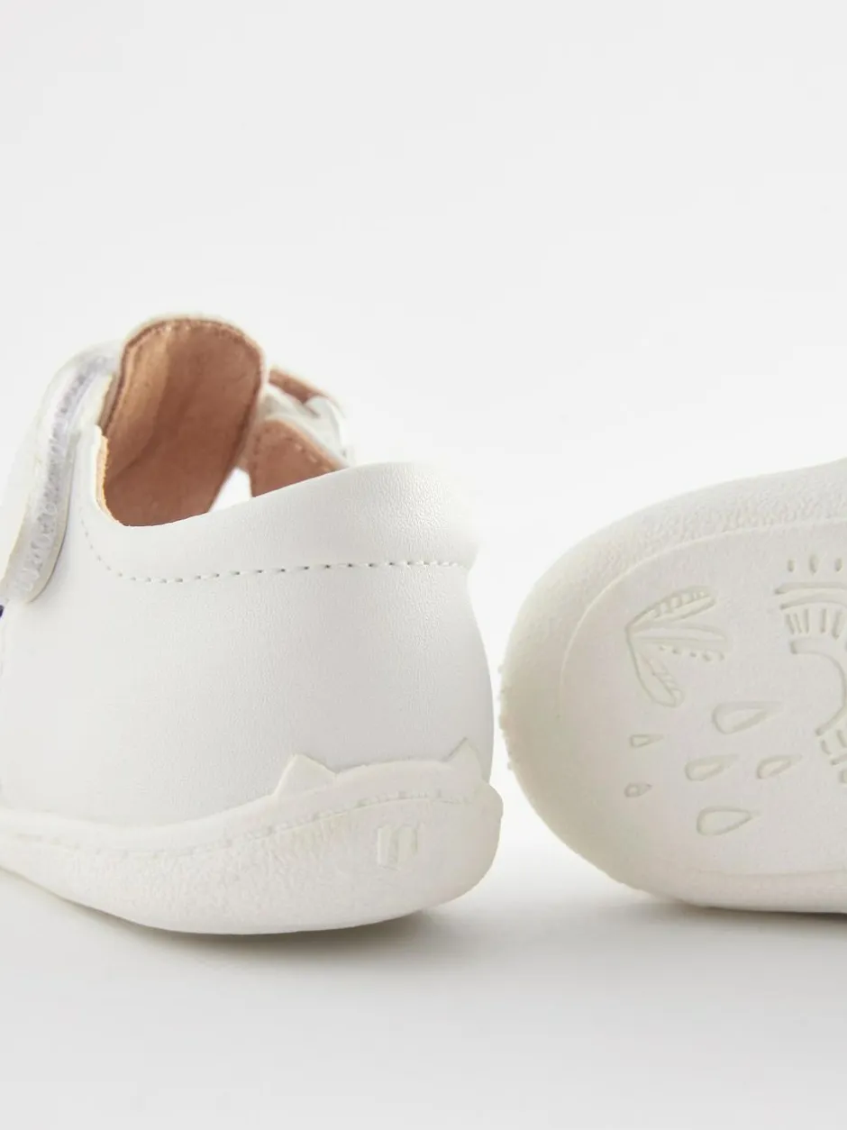 Next Standard Fit (F) Crawler T-Bar Shoes White Clearance