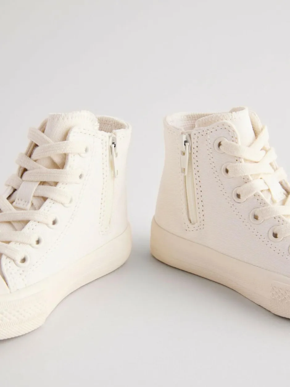 Next White Standard Fit (F) High Top Trainers Outlet