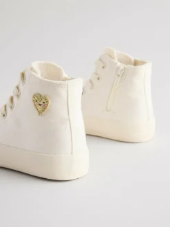 Next White Standard Fit (F) High Top Trainers Outlet